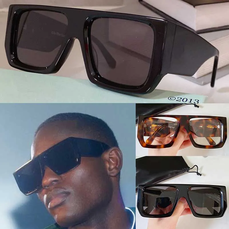 Moda Blanco Tropez Rectángulo Marco Gafas de sol OW40018U UV400 Diseñador de lentes Acetato de acetato 40018