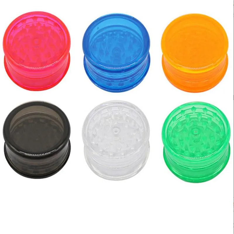 Smerigliatrici colorate 3 strati di plastica secca erba tabacco smerigliatrice accessori per fumatori 24mm diametro vaporizzatori per cera scatola di visualizzazione GR244