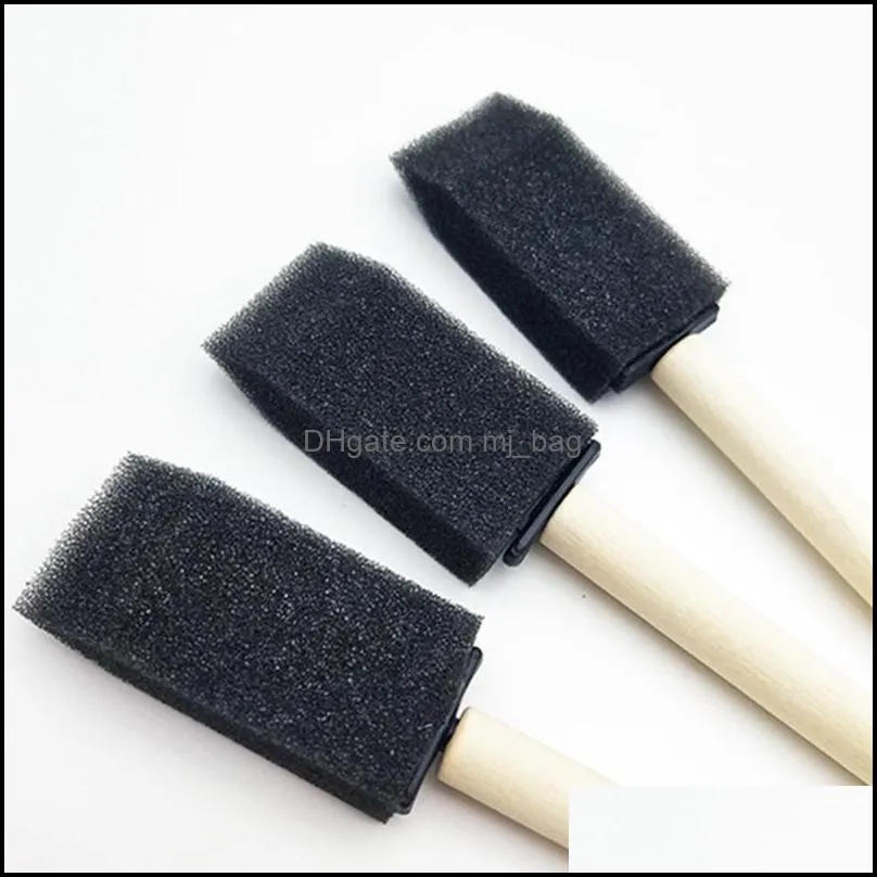 foam sponge brush sponge paint brushes with wood handle for kids children students art class graffiti painting back to school black