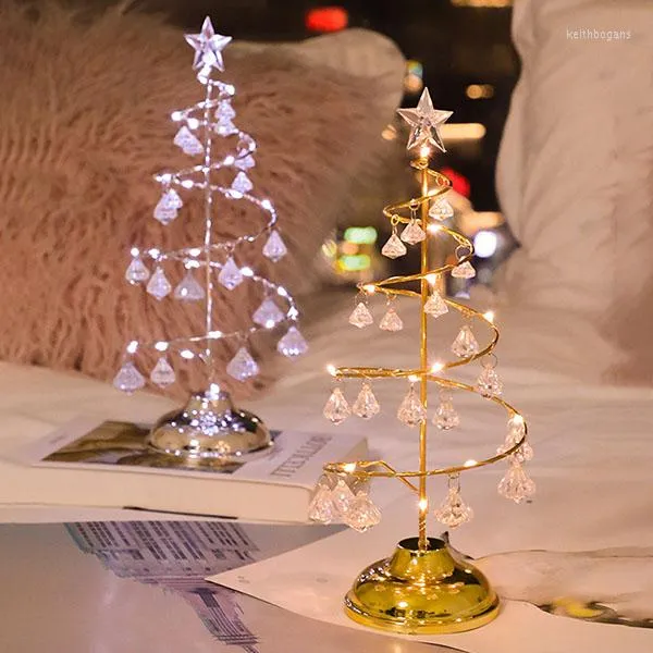 Рождественские украшения мини -рождественский хрустальный дерево