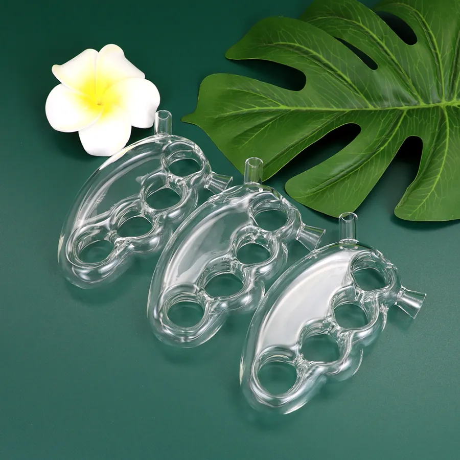 Brass Knuckles Hand Smoking Pipe Water Glass Dab Rig Easy To Use Thick