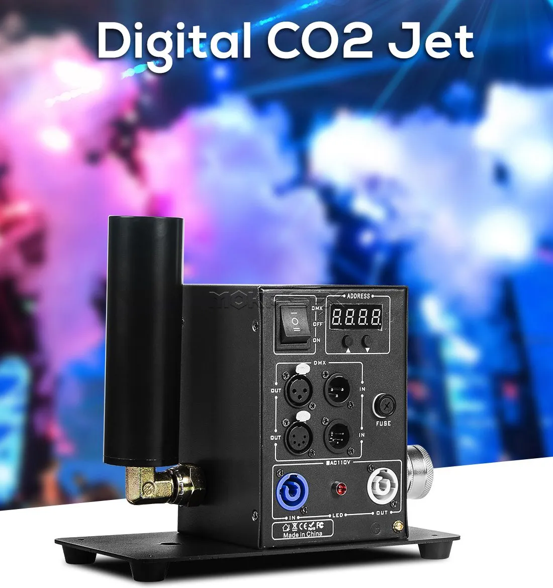 디지털 단일 파이프 CO2 기계 제트 단계 효과 CO2 제트 머신 Cryo Cannon DMX 제트 블래스터 디스코 클럽 댄싱 홀