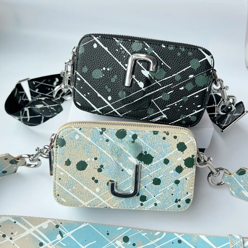 THE SNAPSHOT Ink Splash Camera Bag Designer Crossbody Real Leather Bags