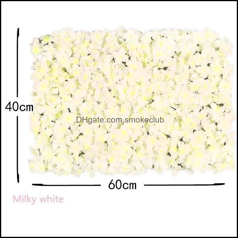 40*60cm Artificial Flower Wall Silk Rose Hydrangea Decoration For Wedding Hotel Home Baby Shower Backdrops Decor