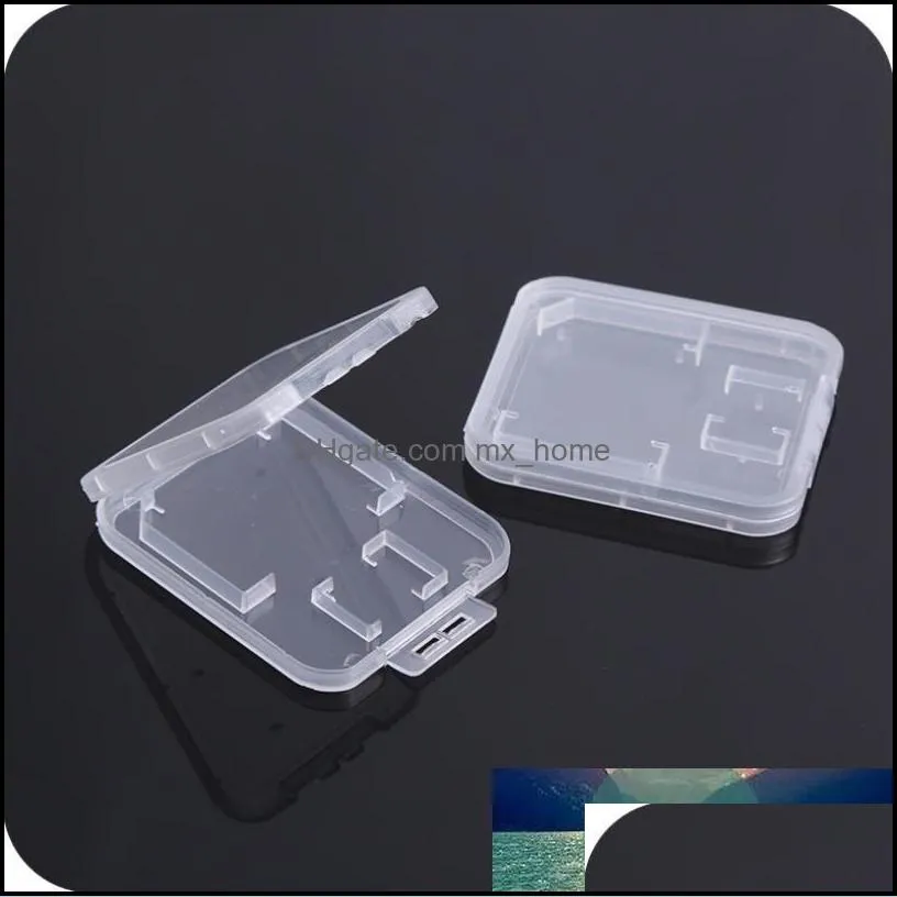 Transparent Clear Standard SD SDHC Memory Card Case Holder Box Storage Carry Storage Box for SD TF Card SN1218