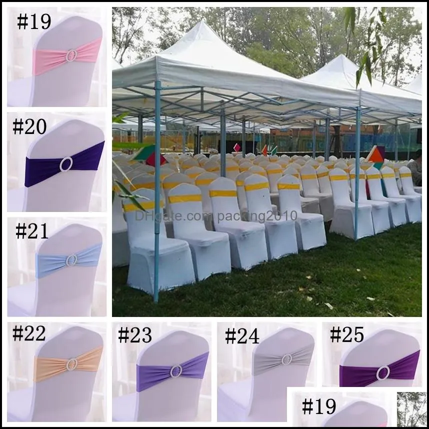 spandex lycra wedding chairs cover sash bands party birthday chair buckle sashe decoration zwl433