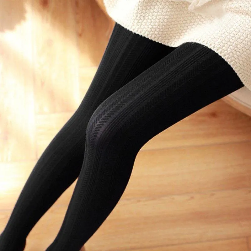 Socks & Hosiery Autumn Winter Women Super Elastic Jacquard Solid Soft Cotton Slimming Tights Collant Stretchy Pantyhose HosierySocks