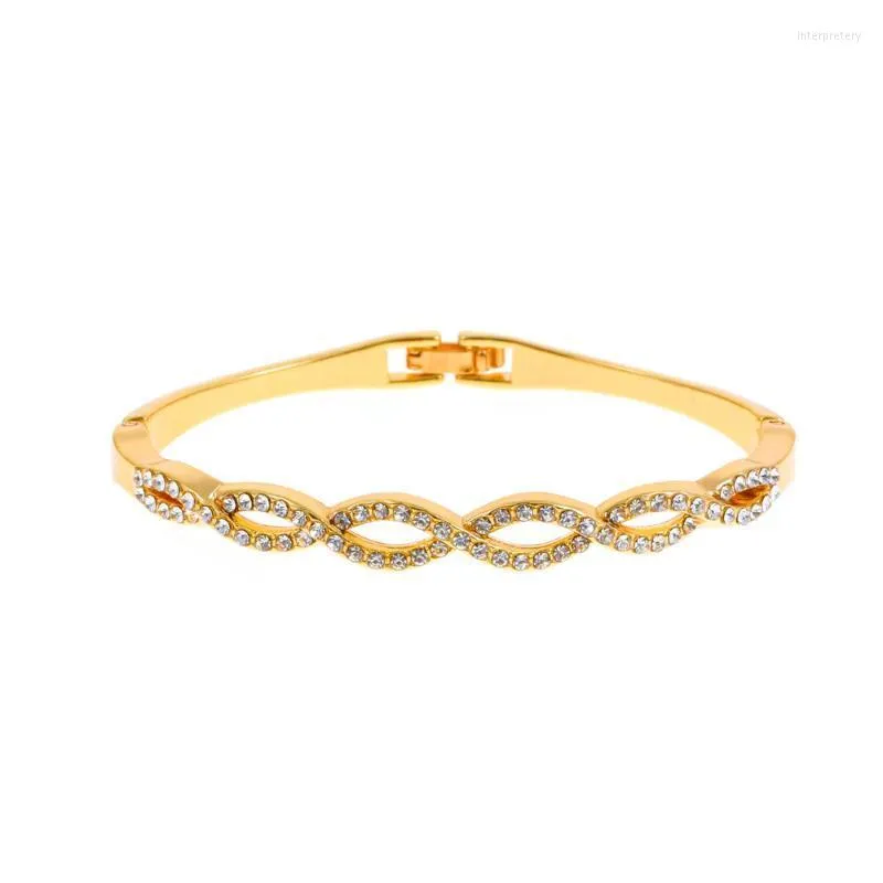 Bracelet Twist Bracelets Pour Femmes Ins Plein Diamant Creux Croix Géométrique Bracelet De Mode Simple Personnalité BraceletBangle Inte22