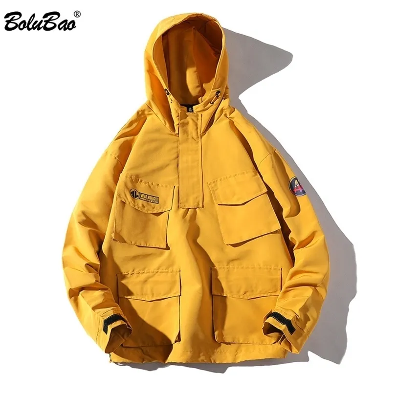 BOLUBAO Hooded Jacket Men Fashion Coat 2019 Spring Autumn Hip Hop Jackets Male Streetwear Casual Solid Color Jacket Coat T200502