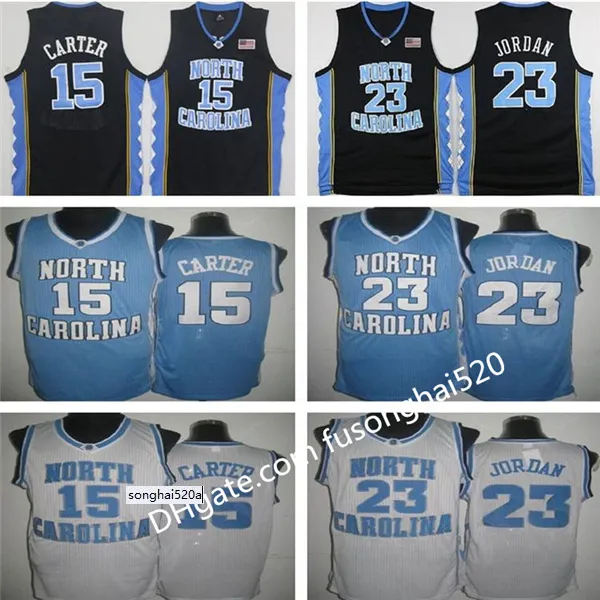 NCAA Vince Carter UNC Jersey Caroline du Nord 15 Vince Carter Blue Blue Cousue NCAA College Basketball Fast De Jerseys