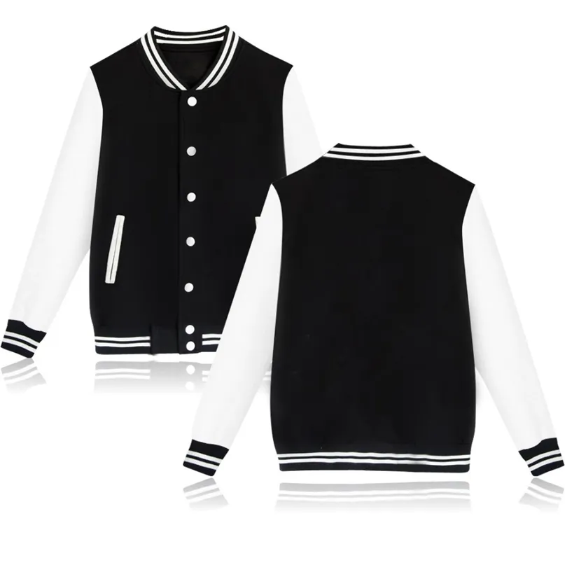 Baseball jacket man Jassen mannen Effen Kleur Jas bomberjack jaqueta masculina inverno Single Breasted Harajuku veste sweatshirt 220813