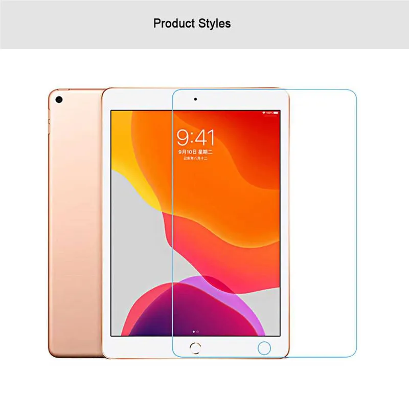 Odporny na wybuch 9H Twardość Premium Szkło Hartowane Screen Screen Protector do iPad 12.9 10.5 10.2 AIR2 AIR3 PRO 9.7 11 MINI 3 4 5 6 7 8 ANTERRUKOWY FILM OCHRONY BRAK PAKIET