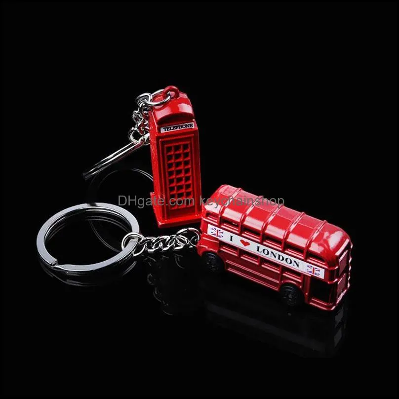 keychains london red bus mail box key holder pendant keychain souvenir gifts for men chain fashion jewelry ringkeychains