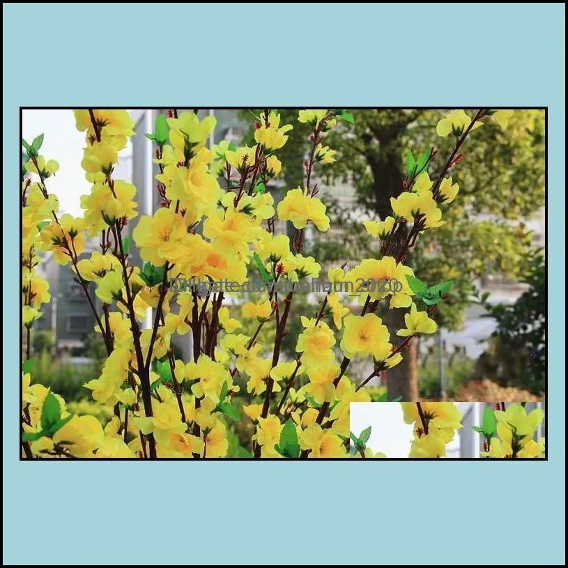 Decorative Flowers Wreaths Festive Home & Garden65Cm Long Artificial Cherry Spring Plum Peach Blossom Branch Silk Flower Tree For Wedding