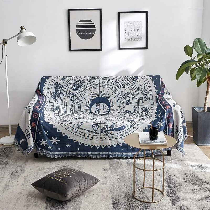 Filtar bohemisk stickad stol lounge filt s￤ng pl￤d tapestry s￤ng￤cke utomhus konstellation tryck tv￥ f￤rg tillg￤ngligt blanketter