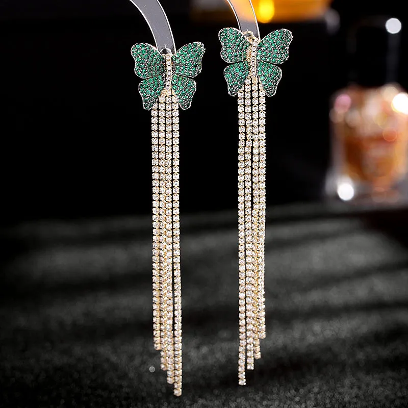 Butterfly shop tassel earrings
