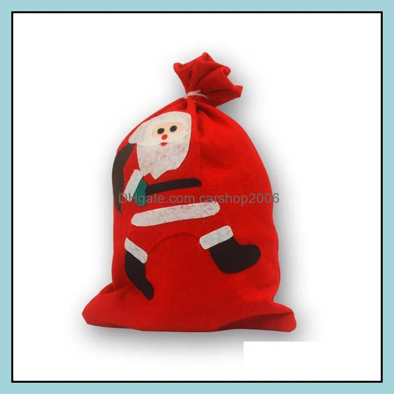 red christmas gift bag christmas sack bag santa sack drawstring bag wholesale christmas decorations with tree sizes