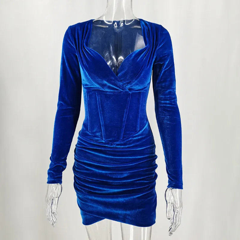 blue dress for baby girl ROYAL BLUE Velvet Bodycon Prewedding dress – designarche