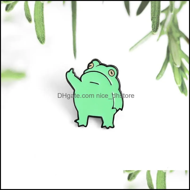 frog enamel brooches pin for women fashion dress coat shirt demin metal brooch pins badges promotion gift 2021 new design