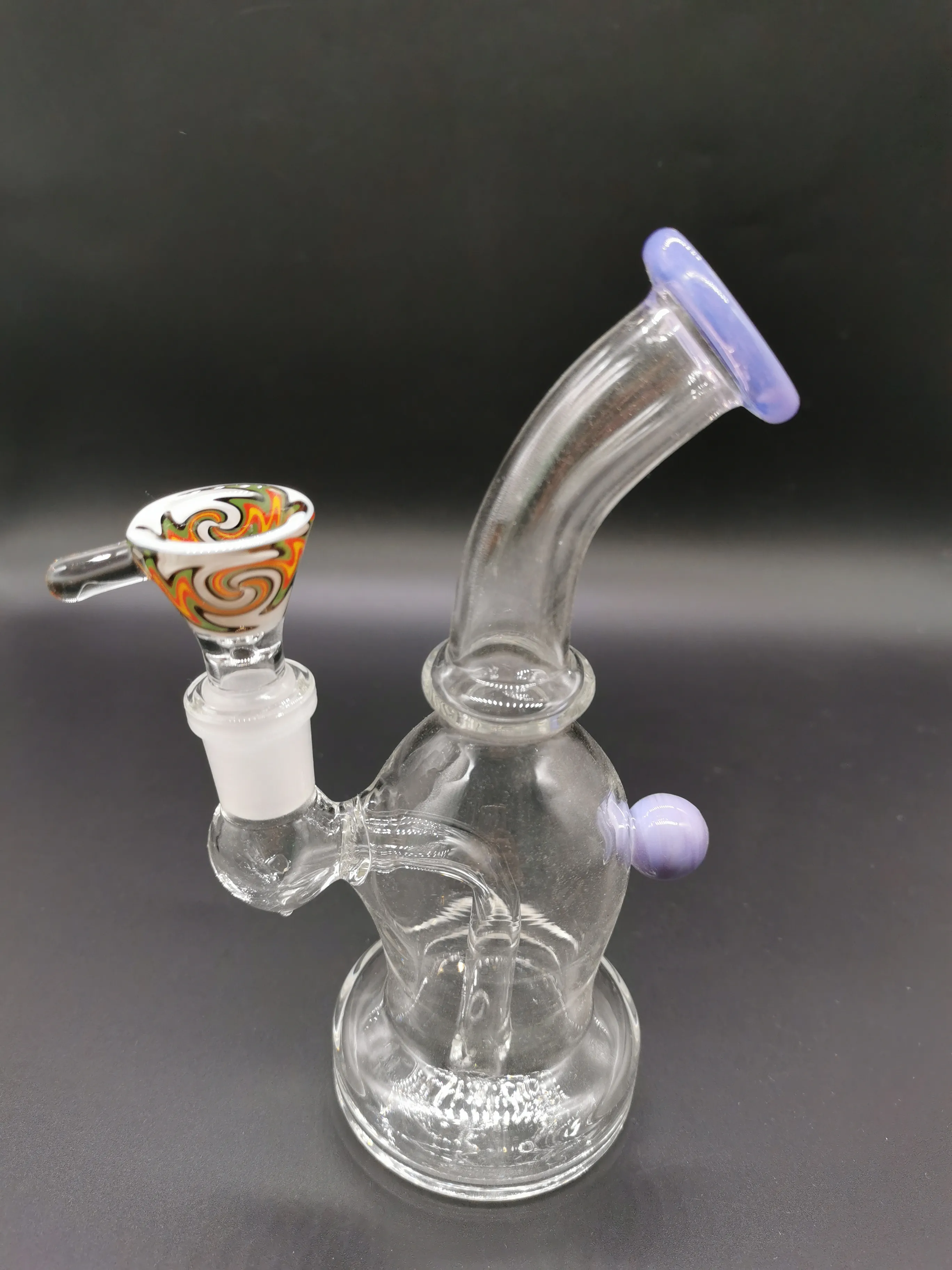 Mini 5.5 pouces Violet Verre Eau Bong Narguilé Huile Dab Rigs Fumer Pipes avec joint femelle 14mm