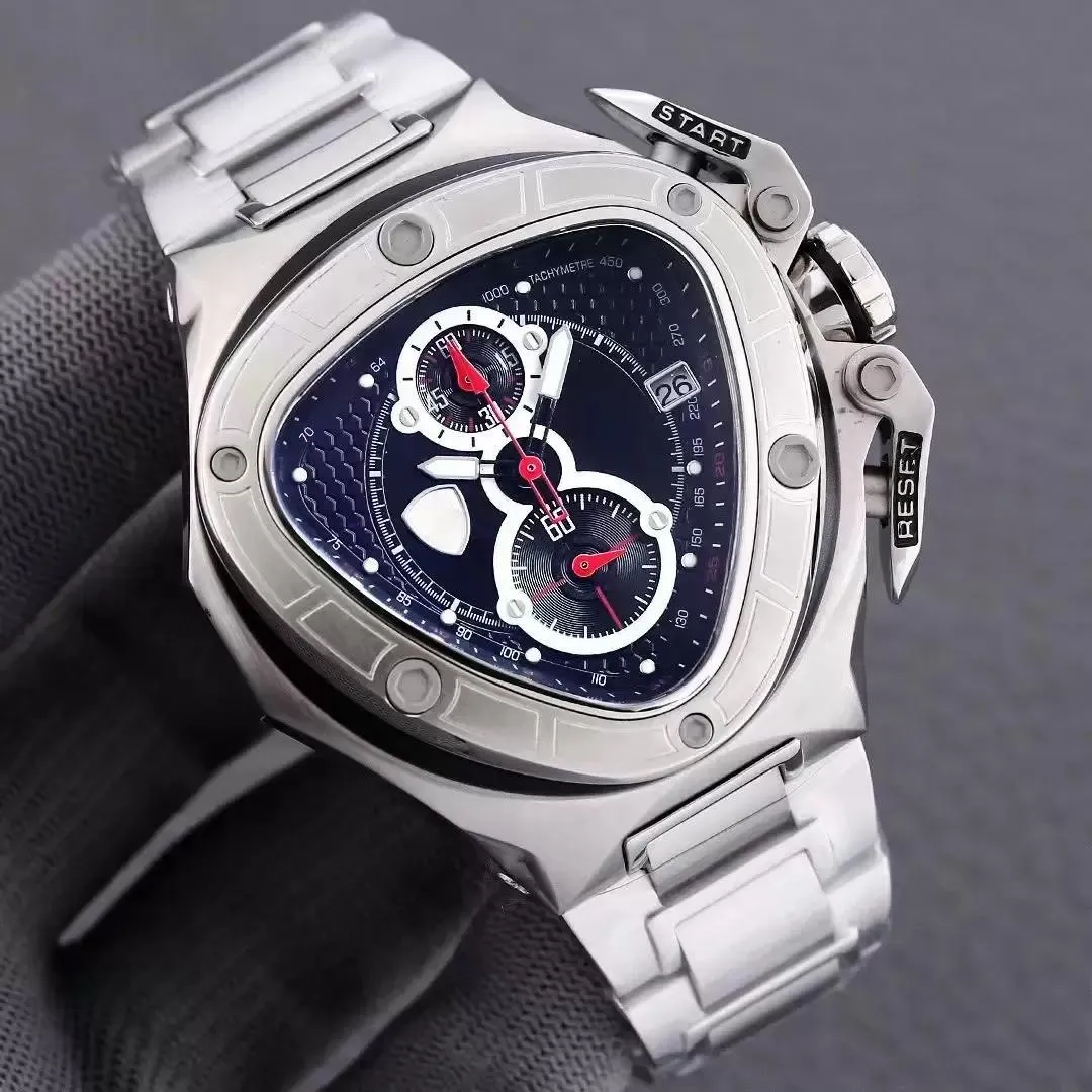 1pc retail Top quality designer Special auto sports men's watch 316 stainless steel sapphire dial window quartz Wristwatches wholesale Montre De Luxe W118