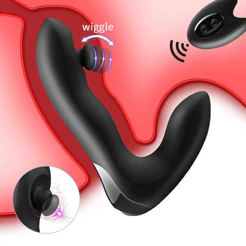 NXY vibratori 10 frequenze Waggle vibratore vibratore stimolatore della prostata telecomando morbido plug anale culo macchina del sesso giocattoli per adulti per coppia 220427