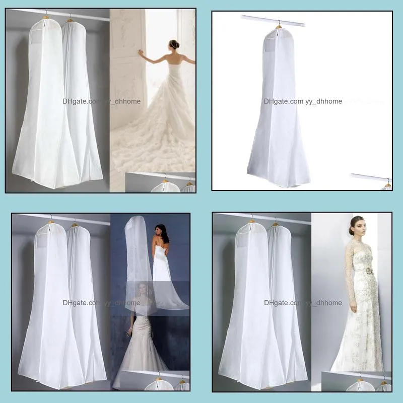 180cm non-woven fabric & plastic wedding dresses garment dust proof cover bags storage bags for clothes sn888
