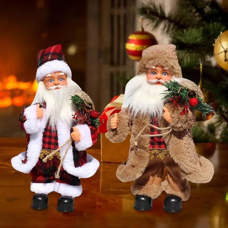 Décorations de Noël année 2022 pour la maison électrique père noël poupée jouets musicaux enfants cadeaux fenêtre ornements Navidad noëlNoëlNoël