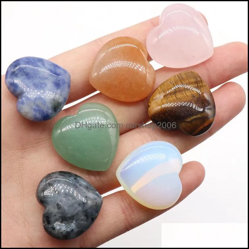 25mm love hearts natural crystal stone craft ornaments quartz healing crystals energy reiki gem living room decoration