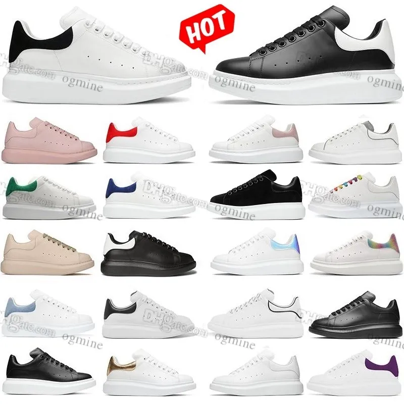 Skor casual designer kvinna sko läder snörning modeplattform överdimensionerade sneakers vit svart lyx sammet mocka chaussures de espadrilles 35-48