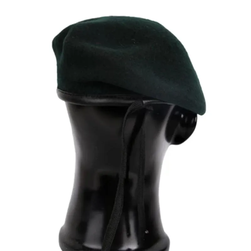 Military Grade Wool Basque Beret Hat In Black And Red For