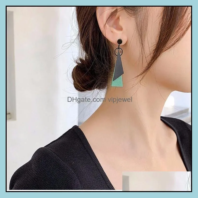 korean long statement geometric triangle tassel dangle drop earrings for women earring fashion jewelry oorbellen brincos