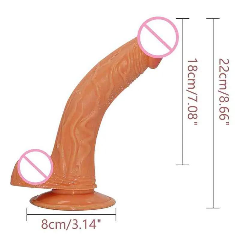 Il pene curvo all'insù dei dildi Nxy può essere abbinato al bastoncino da massaggio per la masturbazione femminile e ai prodotti invertiti in silicone 0316