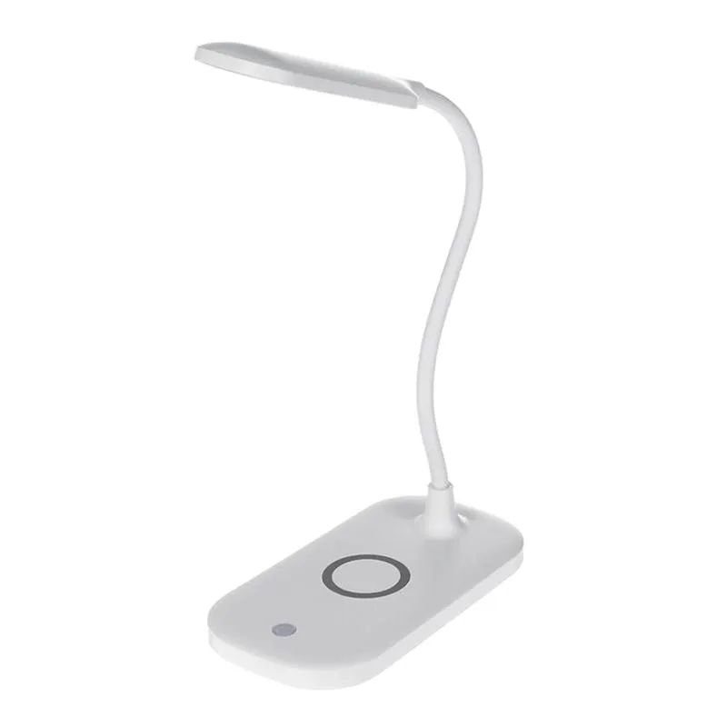 Bordslampor Trådlös laddningslampa skrivbord med 3 färg LED USB Port Night Light Touch Control Whitetable