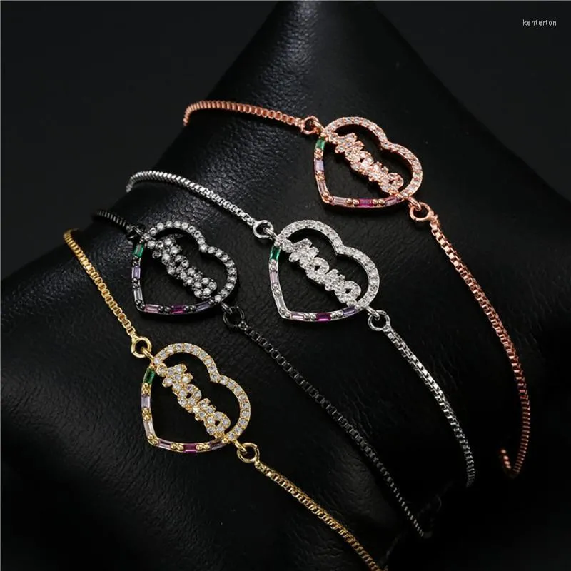Gliederkette Muttertag Halskette Mode Mutter Brief Liebe Armbänder Charms Anhänger Das Geschenk für Mutter Kent22