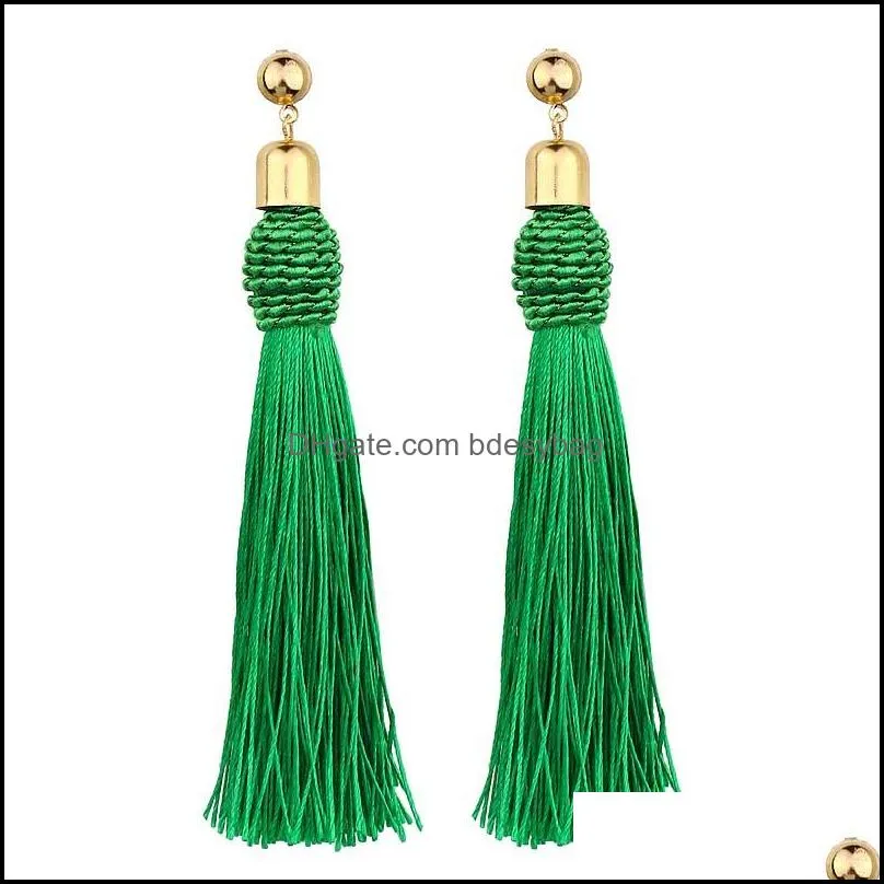 vintage boho tassel dangle earrings for women statement charm earrings fashion jewelry wedding bridal fringe earring 9 colors