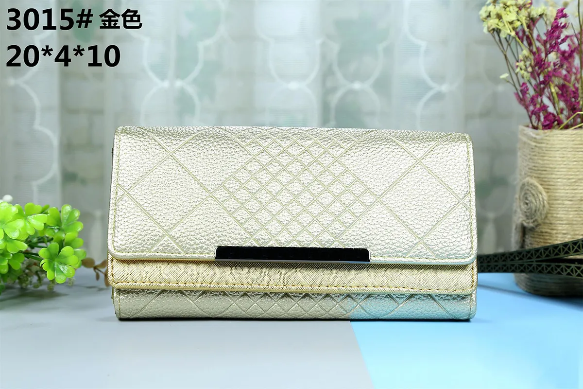 Luxe Designer Europese Heren Dames Lederen Portemonnee Kaarthouders Tassen Raster Embossing Lychee Patroon Heren Hasp Creditcards Portemonnee Portefeuilles Messenger 3015