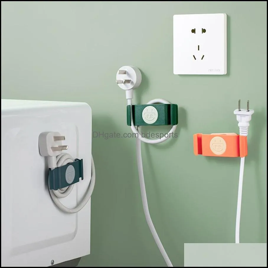 Plug hook free punching strong glue hook kitchen wall hanging storage power cord bracket holder