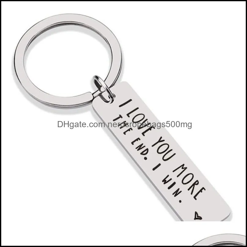 I Love You More Most Party Favor Keychains Stainless Steel Sliver Color Polished Couple Keyring Gift Key Holder Multi Size 2 2xg E1