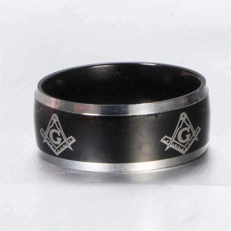Anillo Masónico De Oro Azul De Acero Inoxidable Para Hombre, Joyería