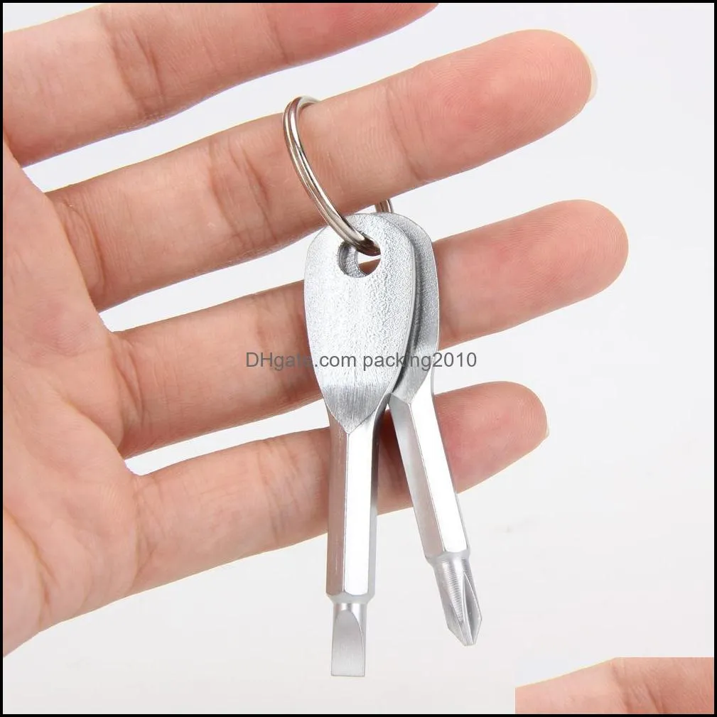 pendants screwdrivers keychain outdoor pocket other hand tools mini screwdriver set key ring with slotted wll-zwl407