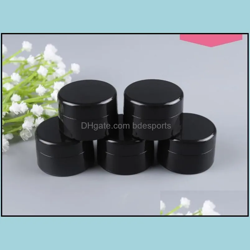 Bouteilles d'emballage Bureau École Entreprise Industrielle En Gros 1000Pcs / Lot 5G Pot en plastique noir Bouteille de crème pour les yeux Cosmétique Maquillage UV-Resistan