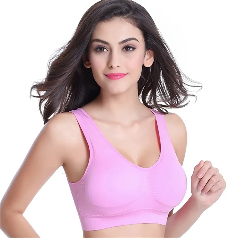 7 Colors Women Yoga Sport Bra Fitness Running Vest sleep Underwear Padded Crop Tops Underwear No Wirerim Female gym top bras T200601