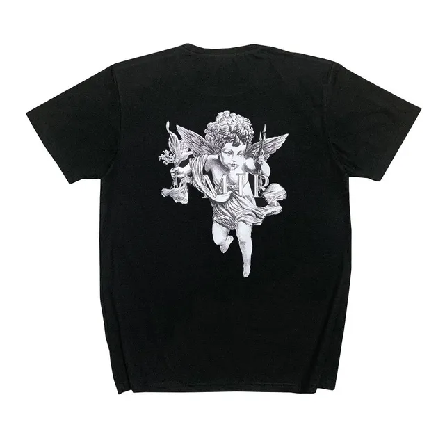 Летняя мужская уличная одежда хип-хоп Harajuku футболки для мужчин с принтом ангела с коротким рукавом свободные повседневные топы футболка Homme футболка