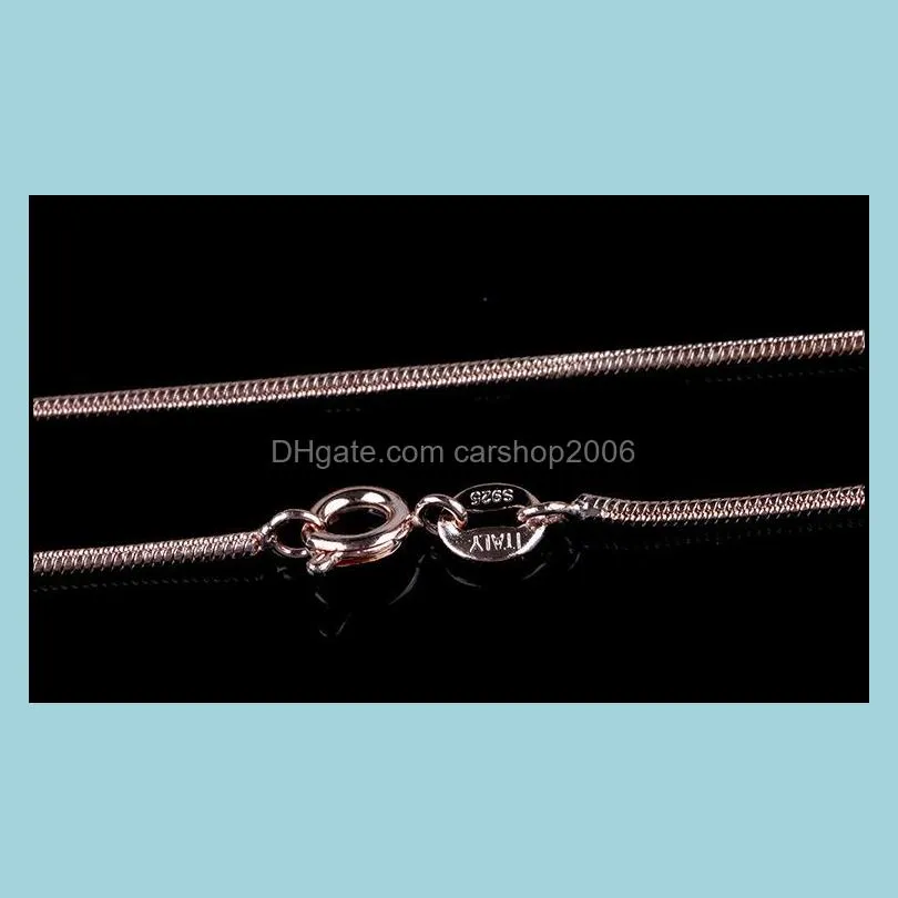 Rose Gold Plated Snake Link Chain Of 1.2MM 18inch Chains Fit DIY pendant Necklaces Gift For Women Men C08