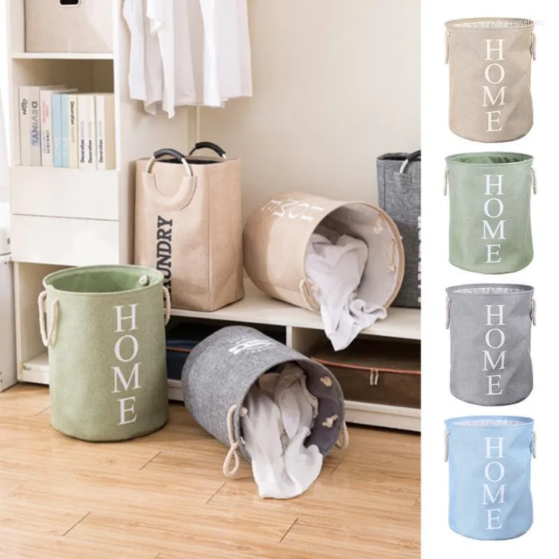 Laundry Bags Home Storage Baskets Basket Bedroom Wardrobe Clothes Organizer Bucket Foldable Rope Portable