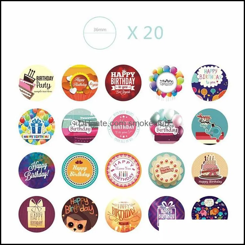 Wholesale- 38 pcs/box Happy Birthday mini sticker set decoration decal diy scrapbooking sealing sticker kawaii