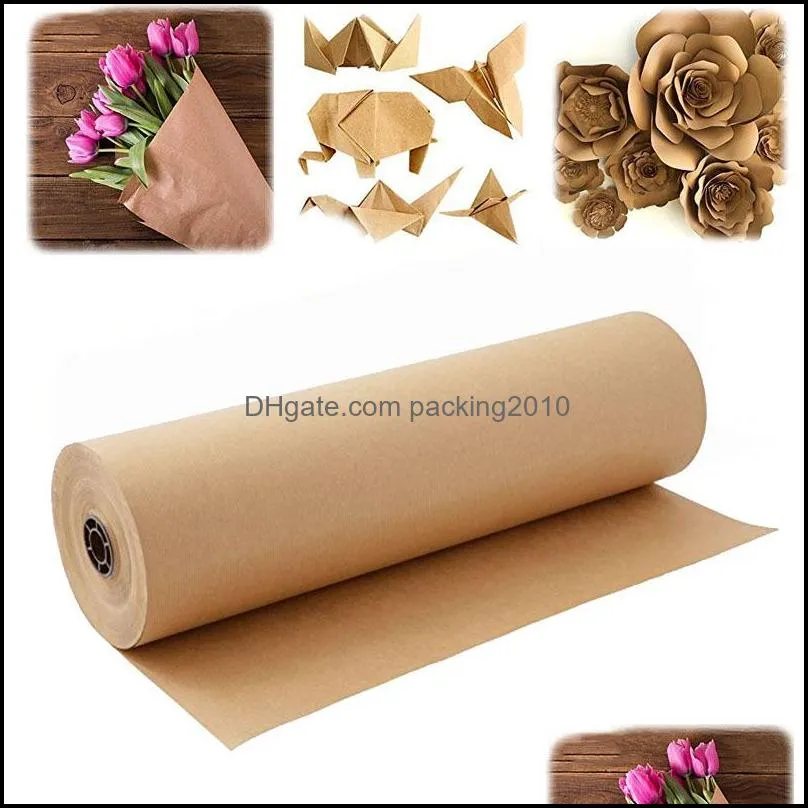 Brown Kraft Paper Roll 12 Inch x100 Feet Natural Recyclable Paper for Craft Gift Wrapping Packing Shipping JK2102XB