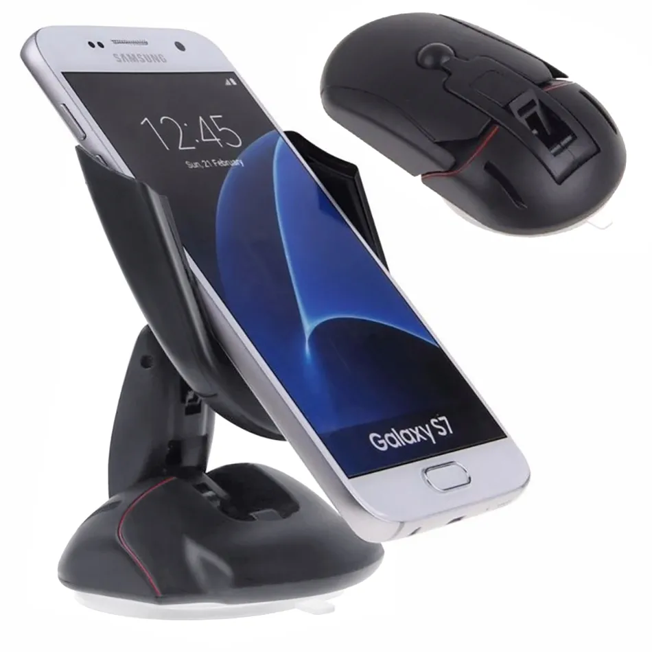 Multifuncional One Touch Holder Tound Mouse Titular de telefone de 360 ​​graus Rotação de celular universal suporte para pacote de varejo com pacote de varejo