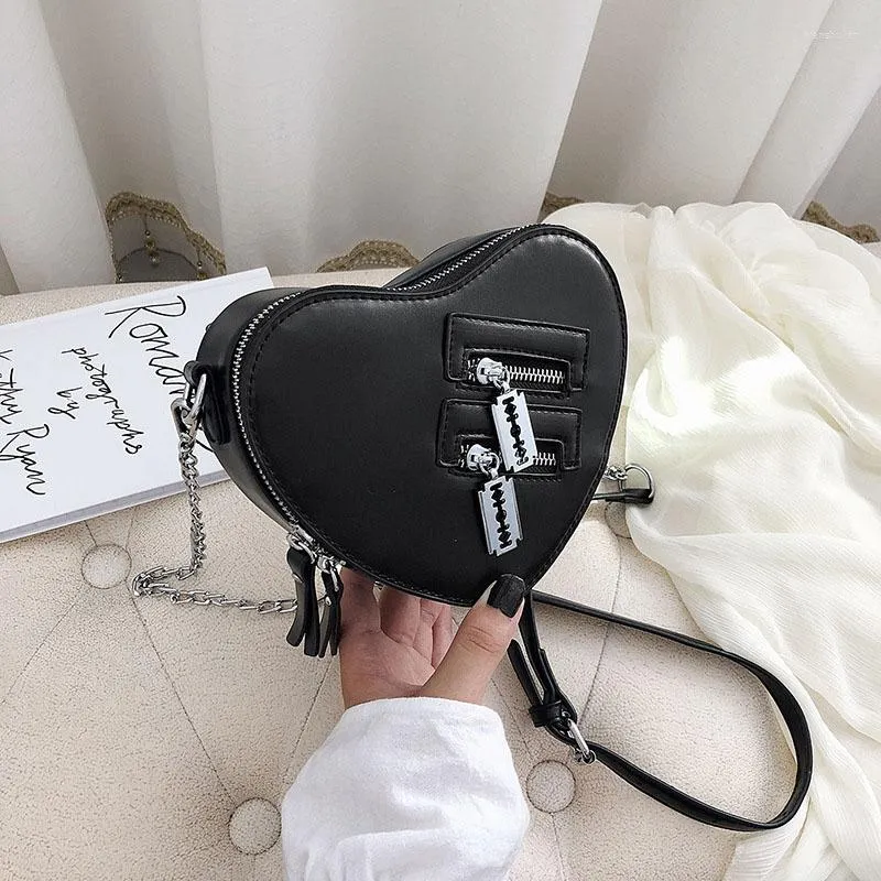 Evening Bags Fashion Red Love Heart Shape Shoulder Bag For Women 2022 High Quality PU Leather Handbag Brand Female Chain Crossbody Clutch Ba